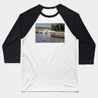 Boats moored on Hickling Broad in the Norfolk Broads National Park Baseball T-Shirt